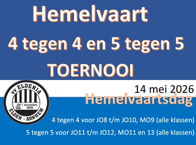 Jeugdtoernooi Hemelvaartsdag 14 mei 2026