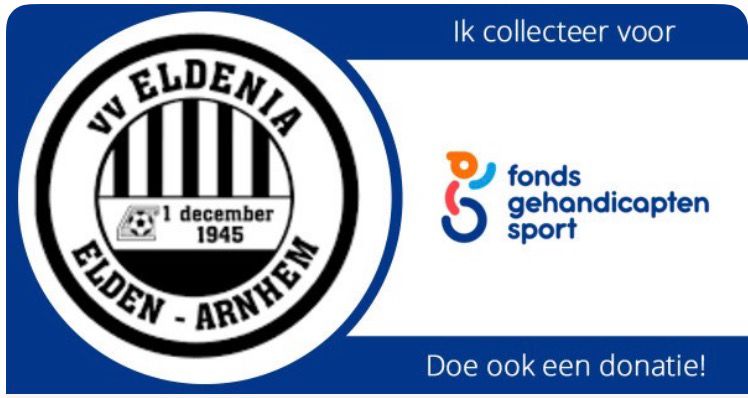 Doneer jij ook in de collectebus van vv Eldenia voor Fonds Gehandicaptensport?